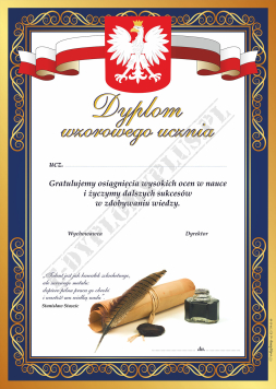 Dyplom wzorowego ucznia