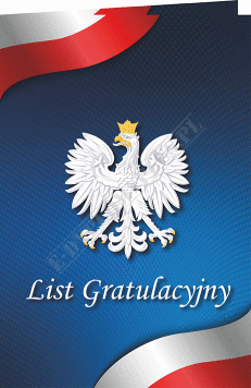 List gratulacyjny z orłem