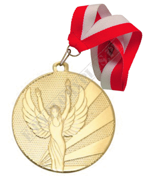 Medal Wiktoria złoty 50mm z wstążką