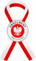 Kotylion biało-czerwony mały (z przypinką 38mm) "Absolwent"