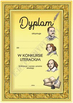 Dyplom za konkurs literacki z tekstem