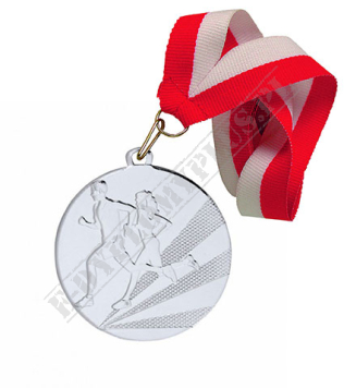 Medal srebrny 50mm  sport z wstążką