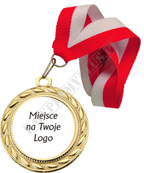 Medal złoty z indywidualnym logo-z wstążką