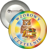 Przypinka "WZOROWY CZYTELNIK"