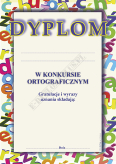 Dyplom za konkurs ortograficzny