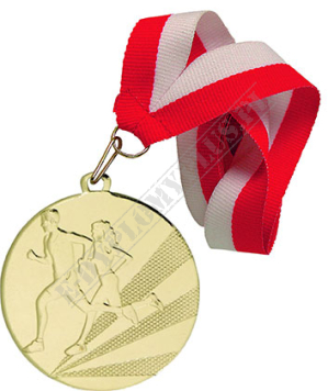 Medal złoty 50mm sport z wstążką