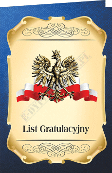 List gratulacyjny z orłem