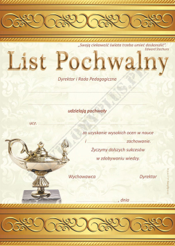 List pochwalny