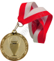 Medal złoty 32mm uniwersalny z wstążką