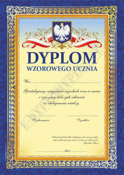 Dyplom wzorowego  ucznia