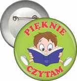 Przypinka "Pięknie czytam- chłopiec"