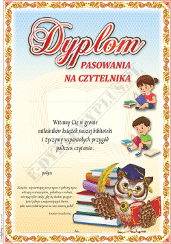 Dyplom pasowania na czytelnika