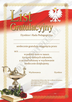 List gratuacyjny