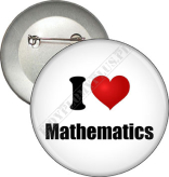 Przypinka "I LOVE MATHEMATICS"