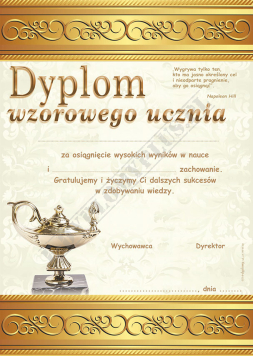 Dyplom wzorowego  ucznia